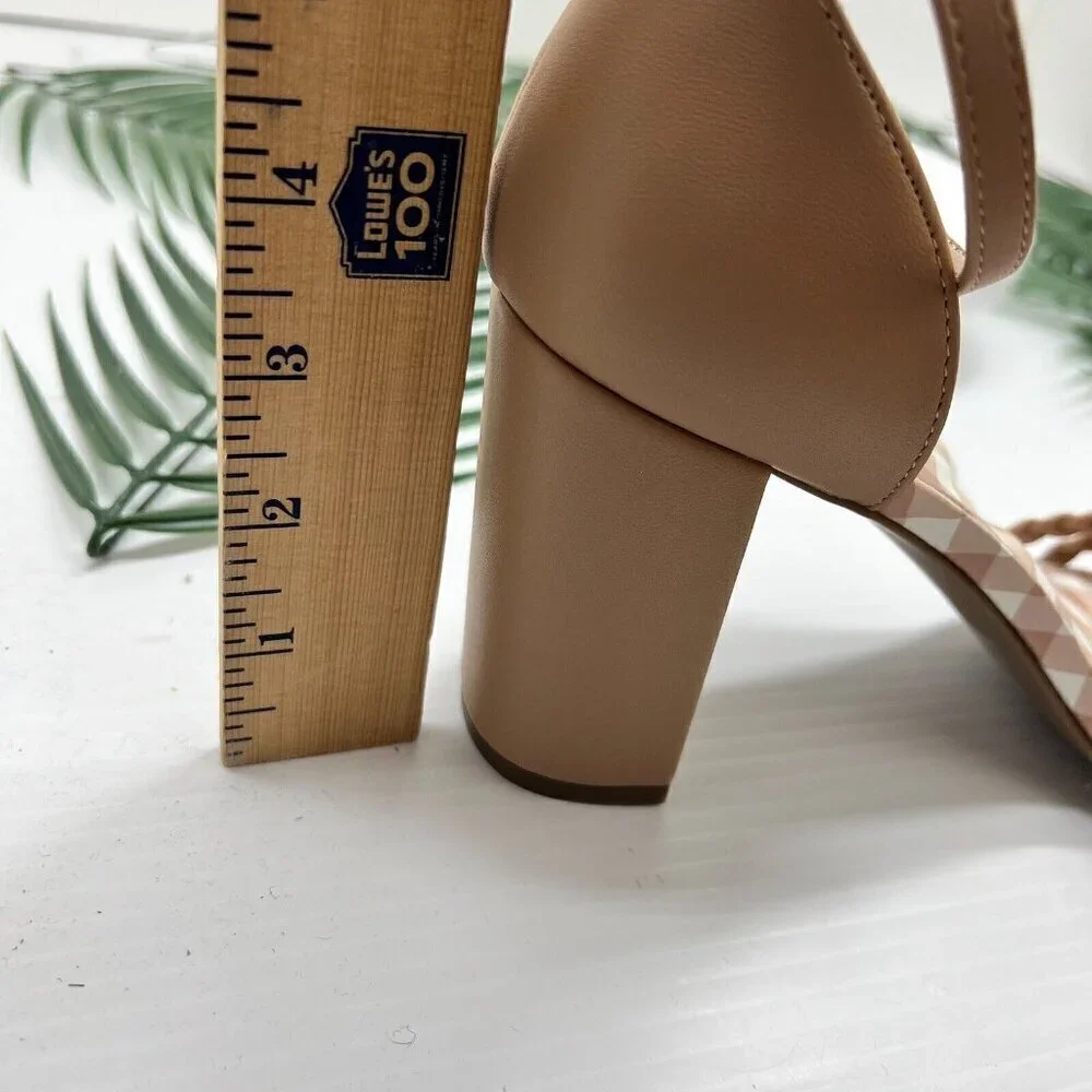 Draper James Elisa Tan Braided Open Toe Ankle Strap Dress Sandals Size 10 NWB
